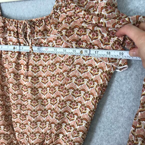 DR2 Anthropologie Blouse Womens Small Pink Ruffle Sheer Career Boho Cottage Twee - Picture 7 of 11